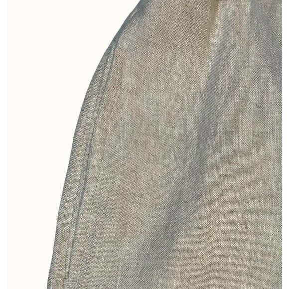 Chicos Plus Size Oatmeal Linen Cropped Pull On Trousers Button Ankle Size 16 - Picture 7 of 13